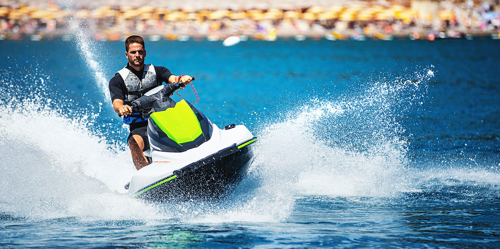 Man riding a jet ski in Lake Norman